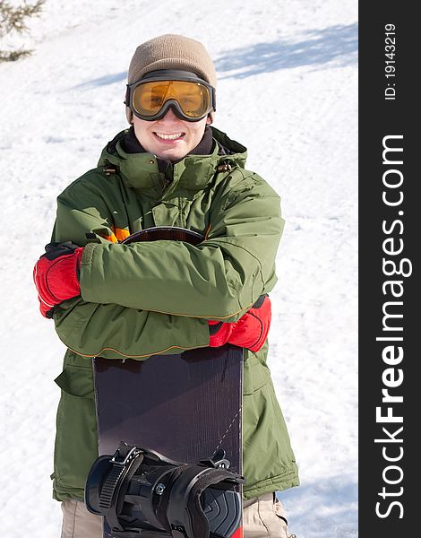 Young Man With Snowboard