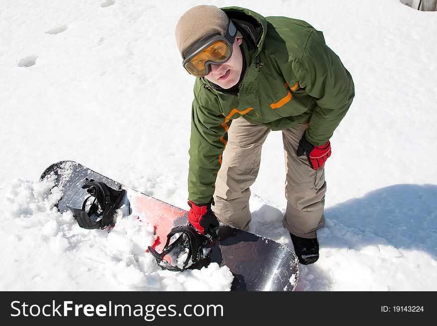 Man with snowboard