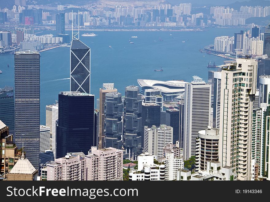 Hong Kong Skyline seen from Peak.