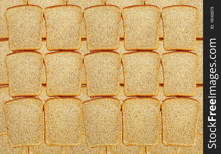 Slices of dark bread as background