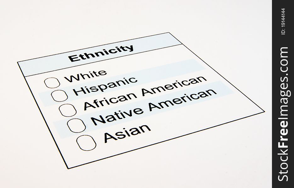 US Ethnicity Form