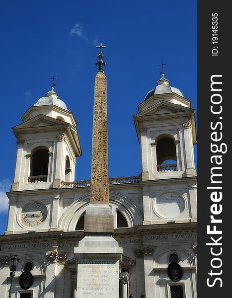 Piazza di Spagna and Trinita' dei Monti in Rome, Italy