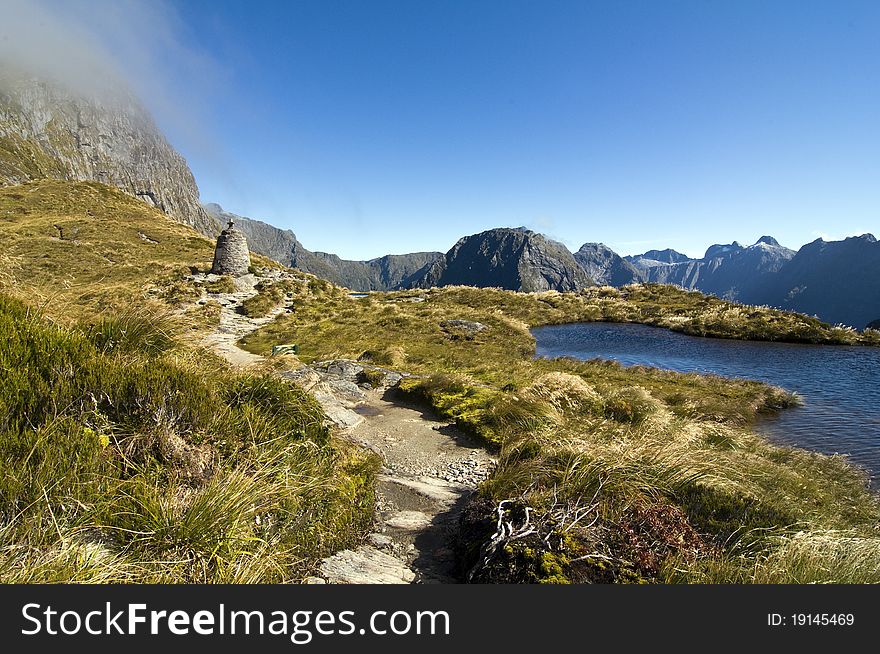 Mackinnon Pass - Mackinnon Memorial, Milford Track. Mackinnon Pass - Mackinnon Memorial, Milford Track