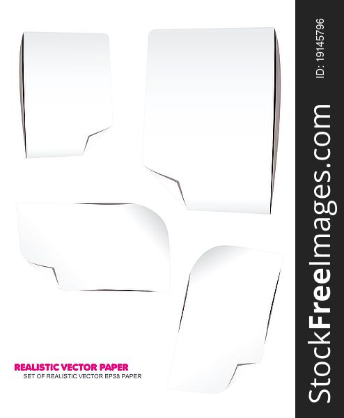 Set Of Vector Realistic EPS8 Papers. Set Of Vector Realistic EPS8 Papers