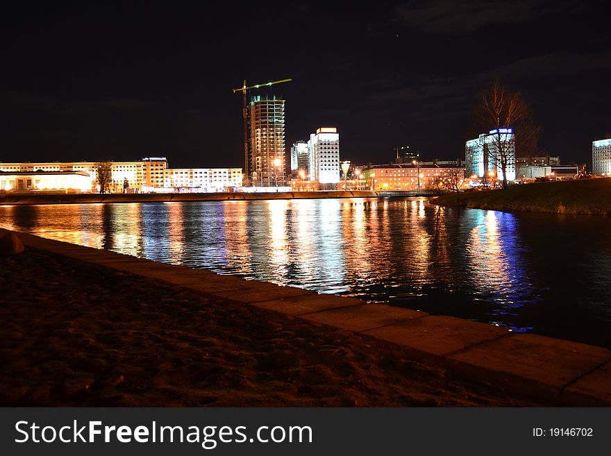 Beautiful scenery. Evening Minsk. Belarus.