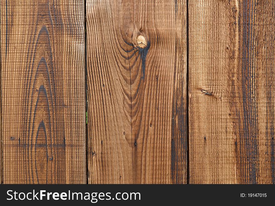 Treated wooden planks with knots part of wall. Treated wooden planks with knots part of wall