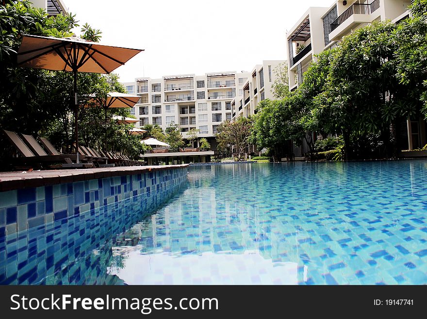 Building with a beautiful pool in thailand. Building with a beautiful pool in thailand