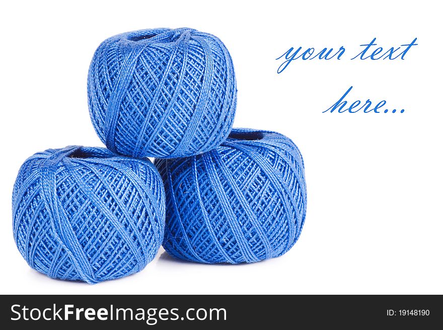 Ball of threads isolated on white background