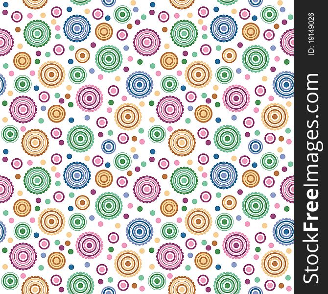 Colorful pattern on white background, seamless