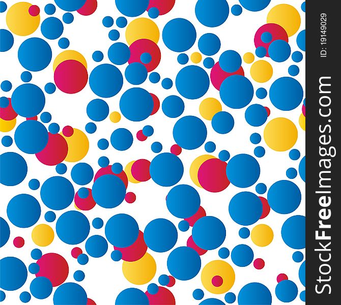 Background with different colored circles, seamless