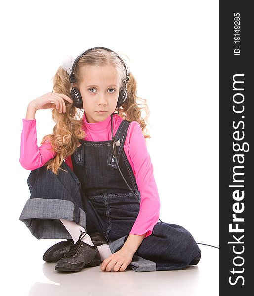 Little Girl Listening Music