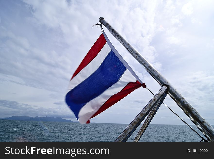 Thailand flag on a ferry