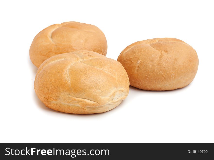 Wheat buns isolated on white background
