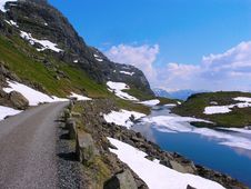 Roads In The Norwegian Mountains Stock Image Roads In The Norwegian Mountains Stock Image