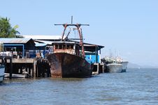 Old Rusty Fishing Vessel In Port Docked Stock Photo Old Rusty Fishing Vessel In Port Docked Stock Photo