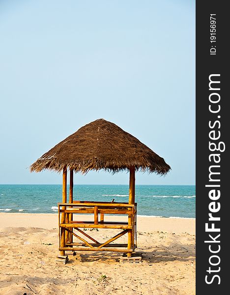 Beach chair and sea in thailand