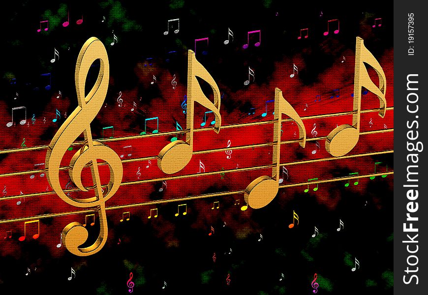 Color background music with notes. Color background music with notes
