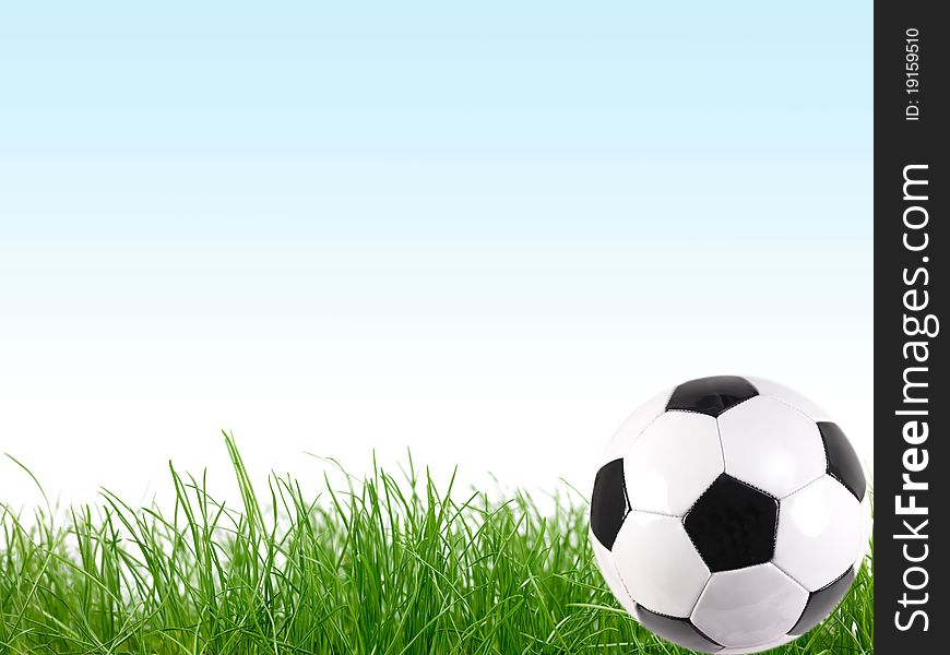 A soccer balls on green grass