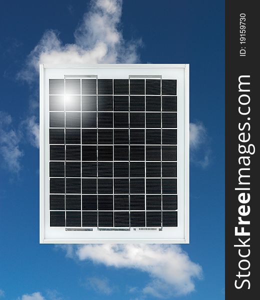 A solar panel isolated against a white background