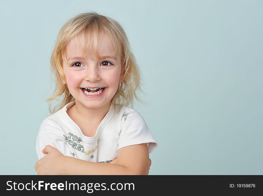 Portrait of lovely blond little girl