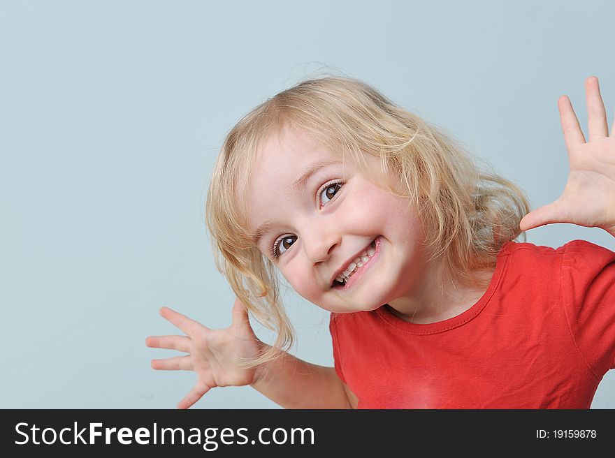 Portrait of lovely blond little girl