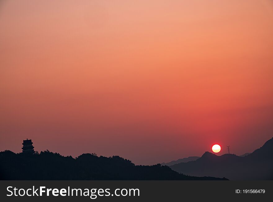 Sunrise captured in Xinglong County, Hebei Province, China in June 2020. Sunrise captured in Xinglong County, Hebei Province, China in June 2020