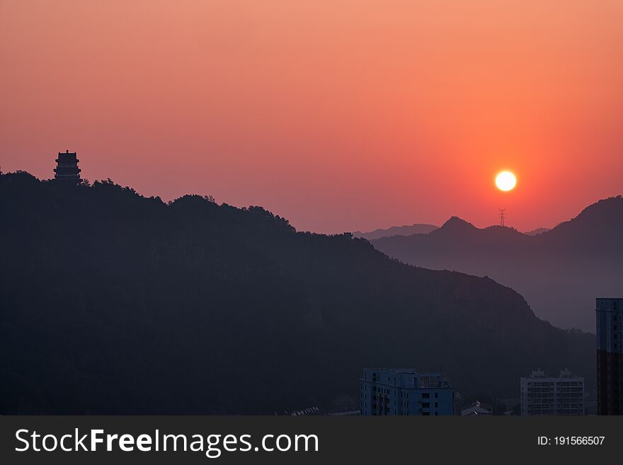 Sunrise captured in Xinglong County, Hebei Province, China in June 2020. Sunrise captured in Xinglong County, Hebei Province, China in June 2020
