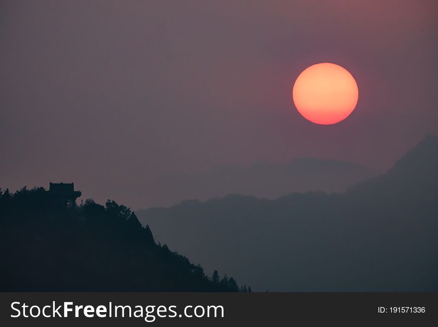 Sunrise in Xinglong County, Hebei Province, China