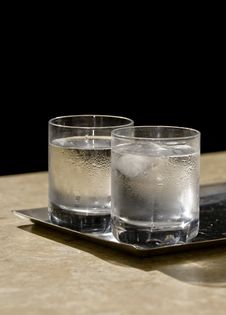 Two Glasses Of Icy Water Royalty Free Stock Image Two Glasses Of Icy Water Royalty Free Stock Image
