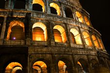 Coliseum By Night Stock Photo