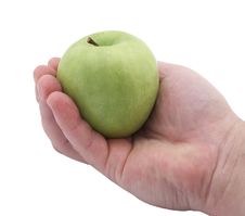 Green Apple In Hand Royalty Free Stock Images Green Apple In Hand Royalty Free Stock Images