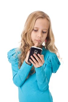 Girl Playing Games In Her Phone Royalty Free Stock Photos Girl Playing Games In Her Phone Royalty Free Stock Photos