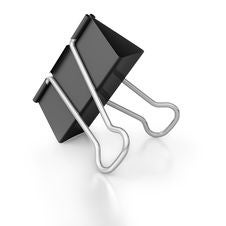 Inclinded Bulldog Clip On White Background Royalty Free Stock Photo