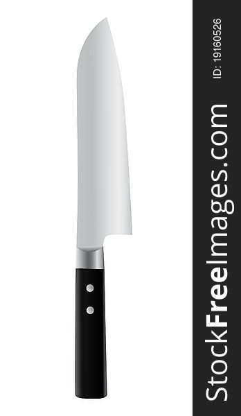 Illustration of Japanese Knife to cut sushi, maki