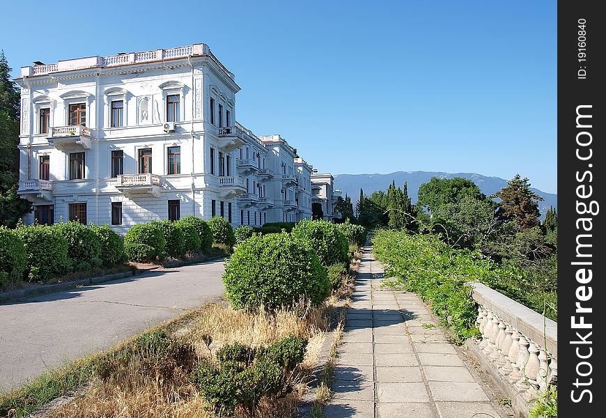 One of the buildings of Livadia palace complex. Crimea, Ukraine