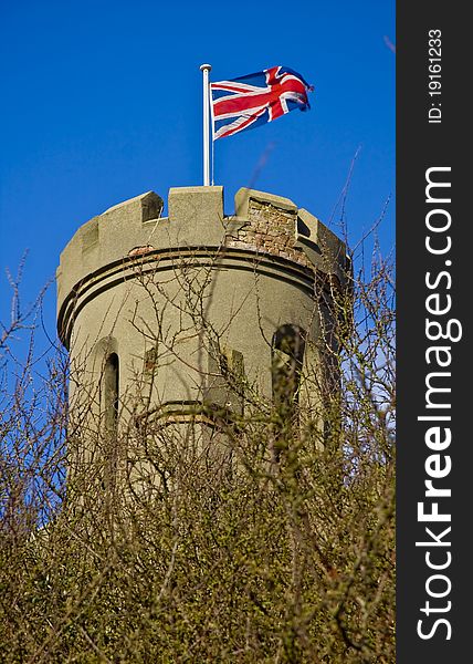 English flag on the castle wall,nation