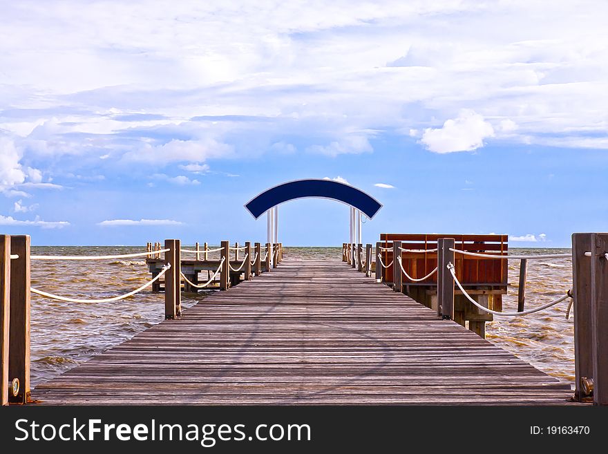 Wooden jetty into the sea