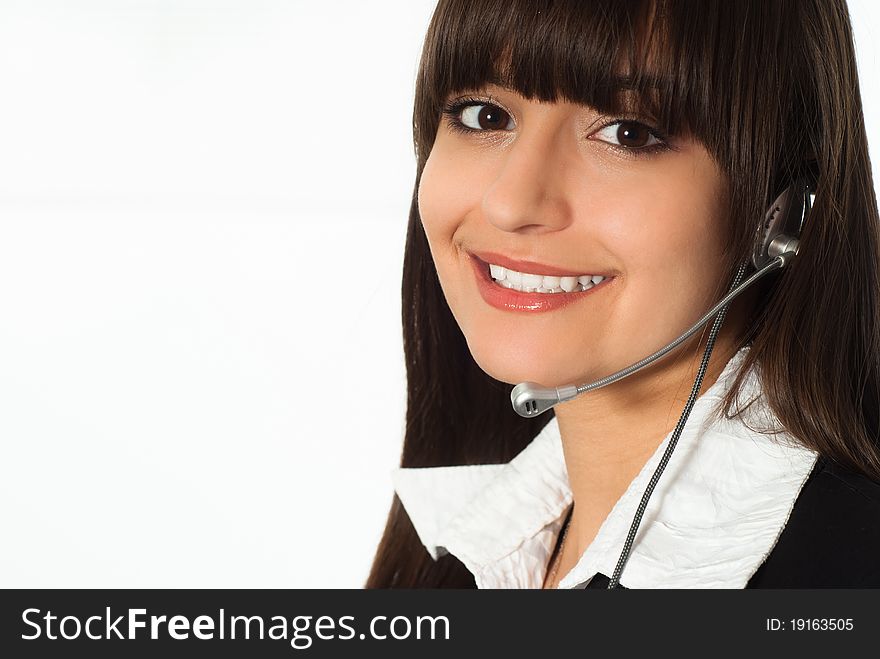 Girl in a black business suit