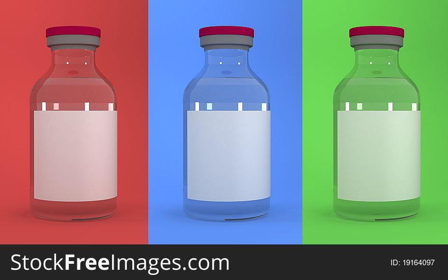 The set of bottles