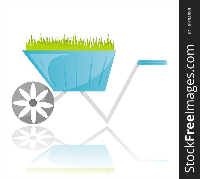 Garden Wheelbarrow With Grass