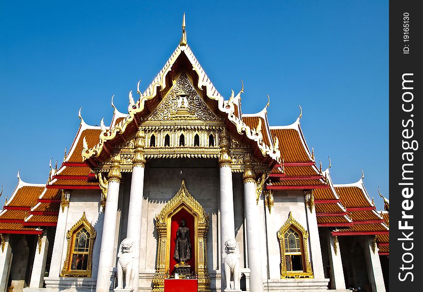 Benchamabophit temple in Bangkok , Thailand