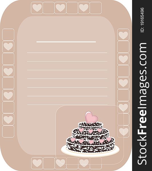 Background of menu whith cake