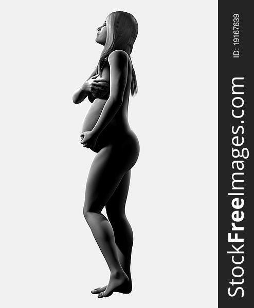 Pregnant Woman In Profile