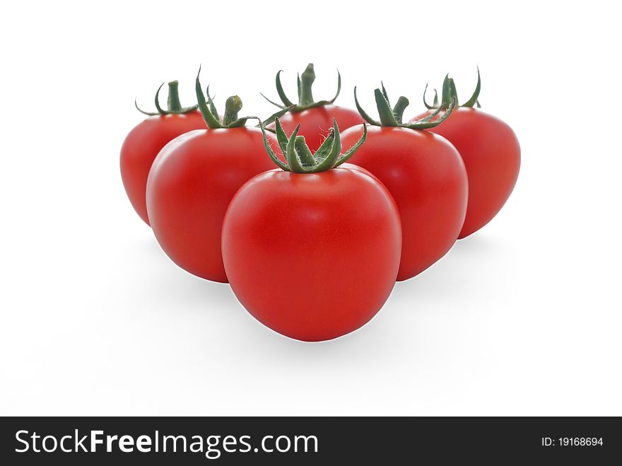 Tomatoes on the isolated background.