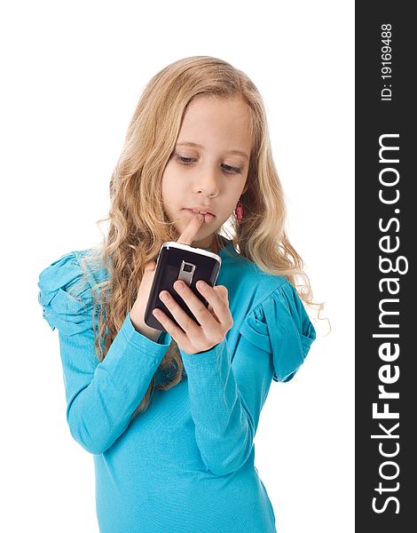 Girl playing games in her phone