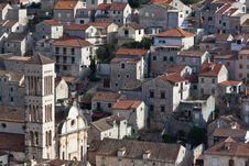 Hvar, Croatia Rooftops And Church Royalty Free Stock Photography