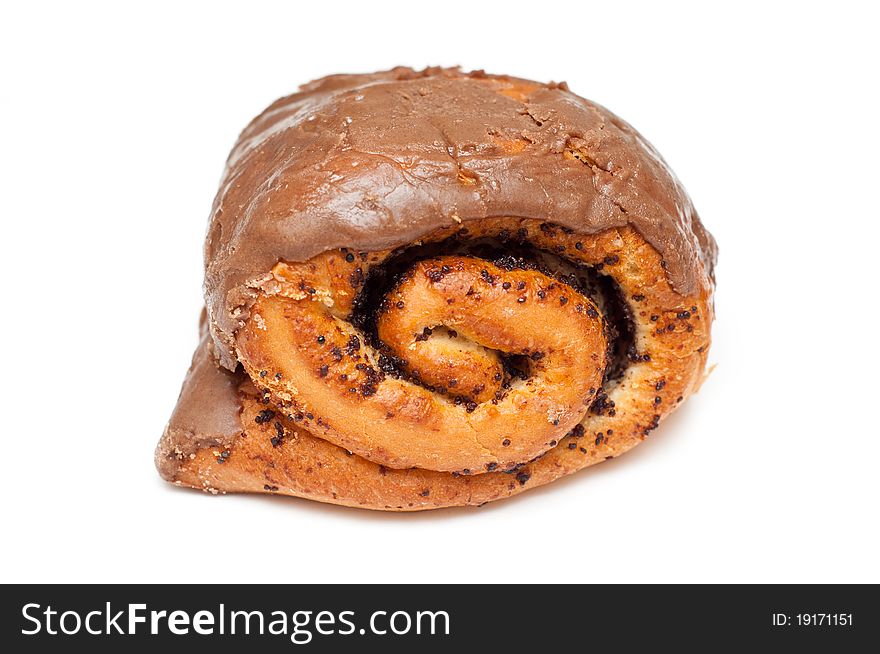 Chocolate frosted cream filled cake roll