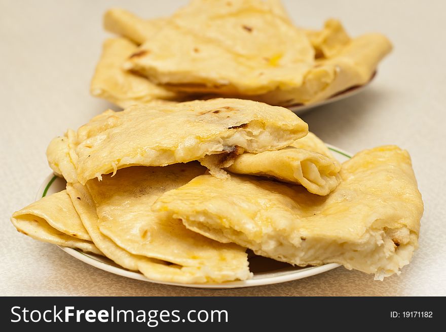 Traditional tatar potato stuffed fried pastry