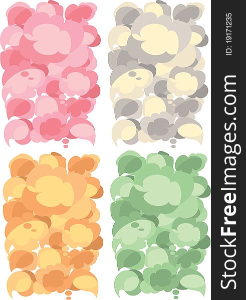 Set of color backgrounds with speech bubbles. Set of color backgrounds with speech bubbles