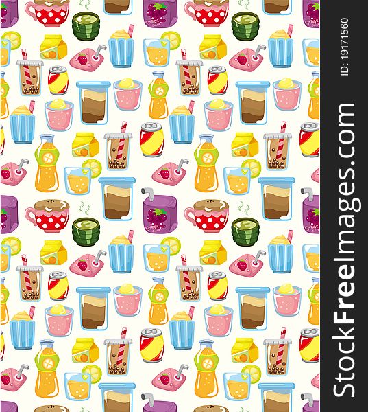 Seamless drink pattern, drawing